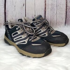 Brahma Brenda Safety Steel Toe Womens Work Wear Blue Leather Sneakers Size 8.5